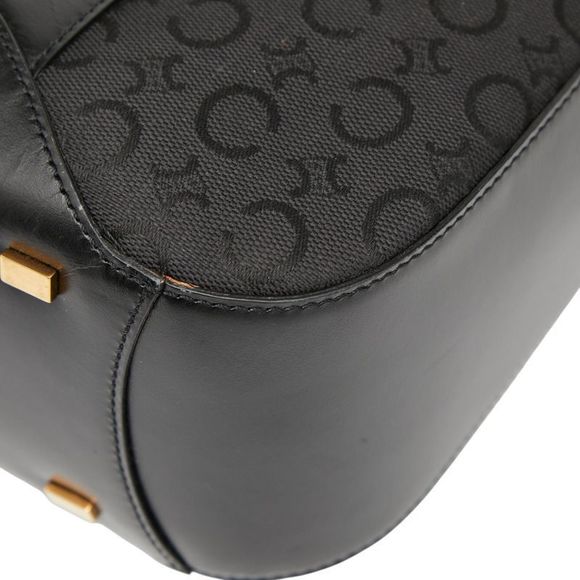 Celine C Macadam Handbag Tote Bag Black Canvas Leather Women's Celine - Picture 5 of 10